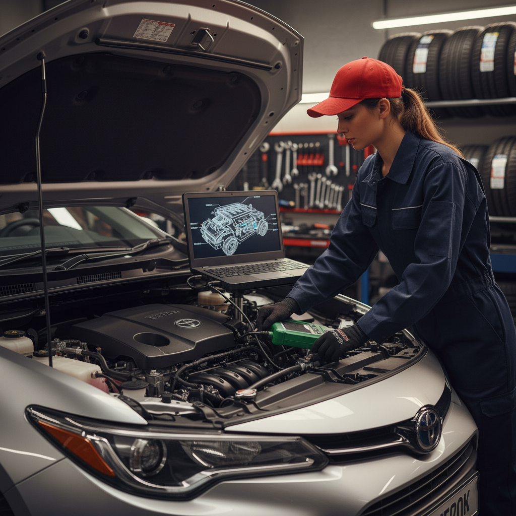 “Technician using AI-powered predictive maintenance software”