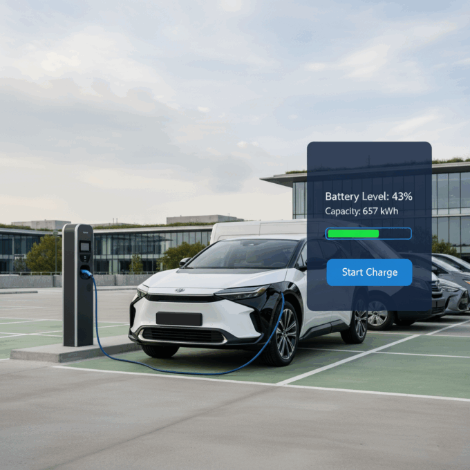 Toyota EV charging station for smart EV fleet management